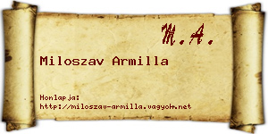 Miloszav Armilla névjegykártya